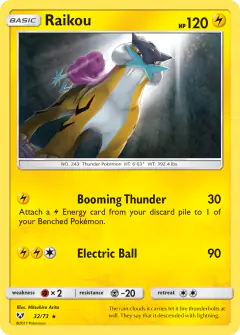 Raikou Rare Holo card from Shining Legends