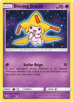 Shining Jirachi Rare Shining card from Shining Legends
