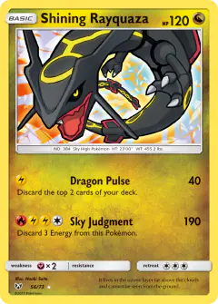 Shining Rayquaza Rare Shining card from Shining Legends