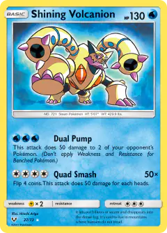 Shining Volcanion Rare Shining card from Shining Legends