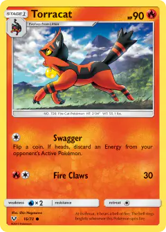 Torracat Common card from Shining Legends