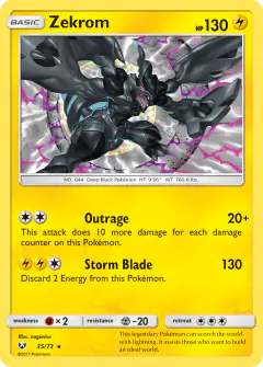 Zekrom Rare Holo card from Shining Legends
