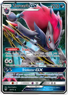 Zoroark-GX Rare Holo GX card from Shining Legends