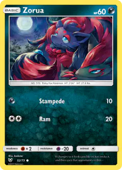 Zorua Common card from Shining Legends