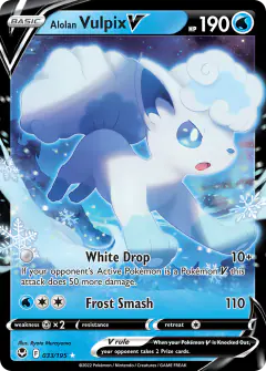 Alolan Vulpix V Rare Holo V card from Silver Tempest