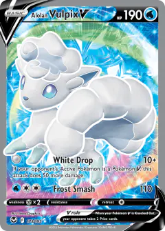 Alolan Vulpix V Rare Ultra card from Silver Tempest