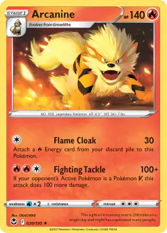 Arcanine Rare card from Silver Tempest