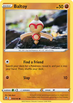 Baltoy Common card from Silver Tempest