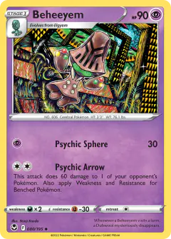 Beheeyem Uncommon card from Silver Tempest