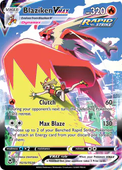 Blaziken VMAX Rare Holo VMAX card from Silver Tempest