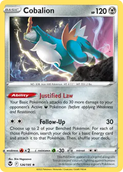 Cobalion Rare card from Silver Tempest