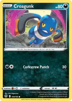 Croagunk Common card from Silver Tempest