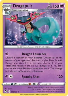 Dragapult Rare Holo card from Silver Tempest