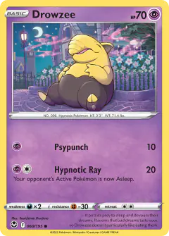 Drowzee Common card from Silver Tempest