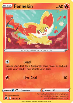 Fennekin Common card from Silver Tempest