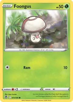 Foongus Common card from Silver Tempest