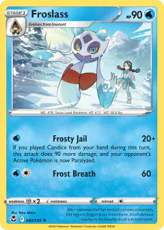 Froslass Rare card from Silver Tempest