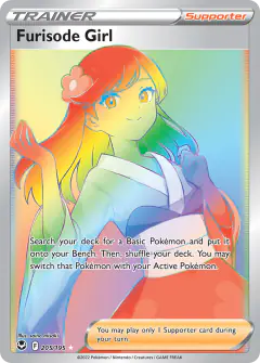 Furisode Girl Rare Rainbow card from Silver Tempest