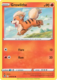 Growlithe Common card from Silver Tempest