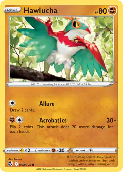 Hawlucha Common card from Silver Tempest