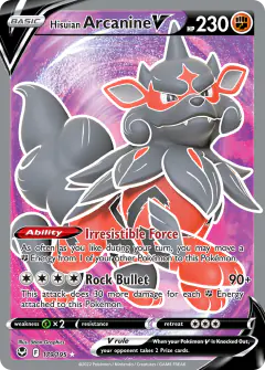 Hisuian Arcanine V Rare Ultra card from Silver Tempest