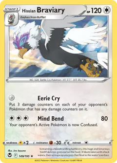 Hisuian Braviary Rare card from Silver Tempest