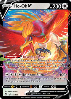 Ho-Oh V Rare Holo V card from Silver Tempest