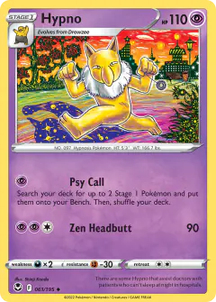 Hypno Uncommon card from Silver Tempest
