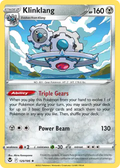 Klinklang Rare card from Silver Tempest
