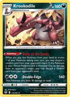 Krookodile Rare Holo card from Silver Tempest