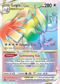 Lugia VSTAR Rare Rainbow card from Silver Tempest