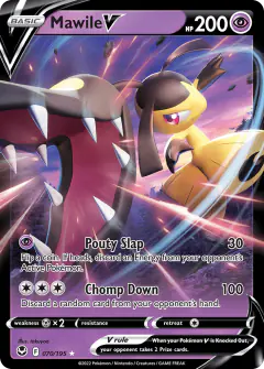 Mawile V Rare Holo V card from Silver Tempest