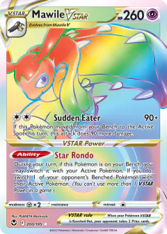 Mawile VSTAR Rare Rainbow card from Silver Tempest