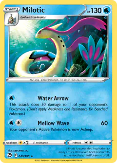 Milotic Rare card from Silver Tempest