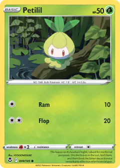 Petilil Common card from Silver Tempest