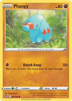 Phanpy Common card from Silver Tempest