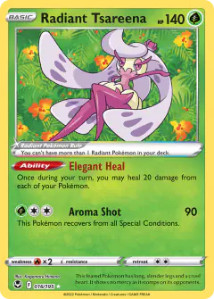 Radiant Tsareena Radiant Rare card from Silver Tempest