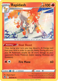 Rapidash Rare Holo card from Silver Tempest
