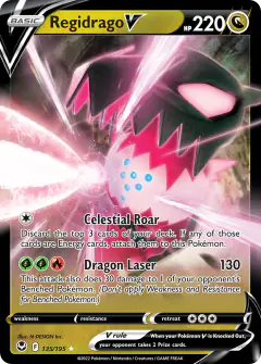 Regidrago V Rare Holo V card from Silver Tempest