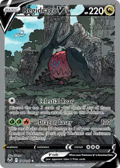 Regidrago V Rare Ultra card from Silver Tempest