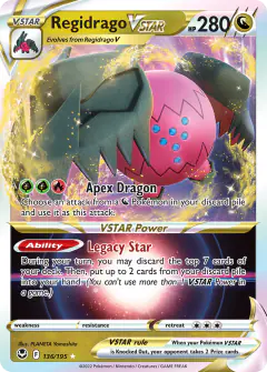 Regidrago VSTAR Rare Holo VSTAR card from Silver Tempest
