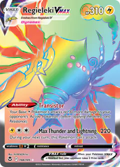 Regieleki VMAX Rare Rainbow card from Silver Tempest