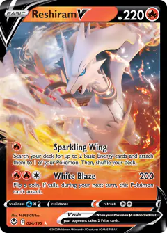 Reshiram V Rare Holo V card from Silver Tempest