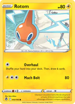 Rotom Common card from Silver Tempest