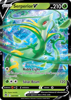 Serperior V Rare Holo V card from Silver Tempest
