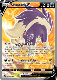 Skuntank V Rare Ultra card from Silver Tempest