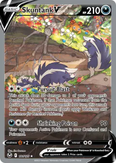 Skuntank V Rare Ultra card from Silver Tempest