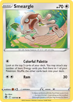 Smeargle Common card from Silver Tempest