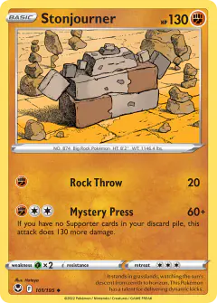 Stonjourner Uncommon card from Silver Tempest