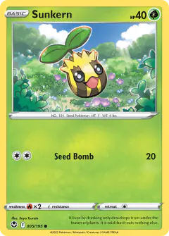 Sunkern Common card from Silver Tempest
